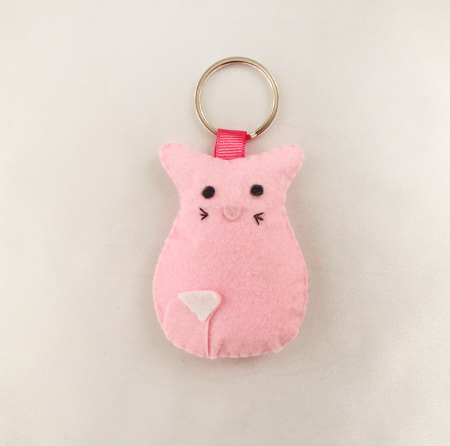 pink-cat-backpack-keychain-pink-felt-plush-cat-keyring-cat-keychain-gift-for-kids-birthday-gift-cute-cat-keyring-little-cat-bag-charm-cat-backpack-charm-0