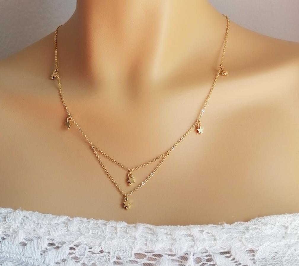 tiny-multi-drop-dangle-stars-necklace-gold-dangling-plain-stars-necklace-dainty-layering-necklace-gold-gift-for-her-gift-for-woman-gift-for-girlfriend-small-little-stars-necklace-mini-stars-necklace-0