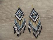 turquoise-native-american-beaded-earrings-black-white-beadwork-earrings-gift-for-women-boho-earrings-long-fringe-beads-earrings-tribal-earrings-indian-style-earrings-turquoise-boho-earrings-2