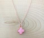 pink-clover-charm-necklace-rose-gold-light-pink-clover-pendant-necklace-tiny-quatrefoil-necklace-clover-charm-necklace-birthday-gift-gift-for-her-gift-for-girl-gift-for-woman-3