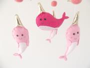 whale-crib-mobile-narwhal-baby-girl-nursery-mobile-pink-narwhal-nursery-decoration-ocean-baby-girl-mobile-whale-baby-girl-mobile-baby-shower-gift-gift-for-newborn-felt-under-the-sea-crib-mobile-nautical-mobile-narwhale-cot-mobile-baby-girl-room-2