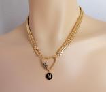 personalized-round-initial-letter-special-chain-necklace-gold-plated-thick-snake