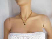 personalized-round-initial-letter-special-chain-necklace-gold-plated-thick-snake-necklace-gold-inscription-love-heart-screw-clasp-custom-cocoon-chain-necklace-disc-letter-necklace-circle-initial-necklace-birthday-gift-idea-necklace-for-women-2