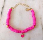 pink-heishi-stack-bracelet-with-tiny-pink-heart-charm-polymer-clay-disc-bracelet