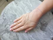 thin-finger-hand-chain-bracelet-silver-plated-harness-bracelet-for-women-buy-gift-for-wife-gift-for-girlfriend-birthday-gift-ideas-slave-bracelet-oriental-dance-bracelet-finger-bracelet-ring-chain-attached-bracelet-body-jewelry-handmade-handcrafted-bracelet-2