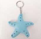 starfish-keychain-felt-blue-sea-shell-with-seed-beads-keyring-ocean-nautical-b