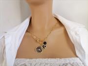 mixed-charm-necklace-gold-turkish-evil-eye-pendant-necklace-paperclip-chain-necklace-round-sun-moon-necklace-natural-lapis-lazuli-stone-necklace-personalized-round-circle-disc-coin-letter-initial-black-necklace-birthday-gift-idea-necklace-for-women-gift-for-her-gift-for-girlfriend-3